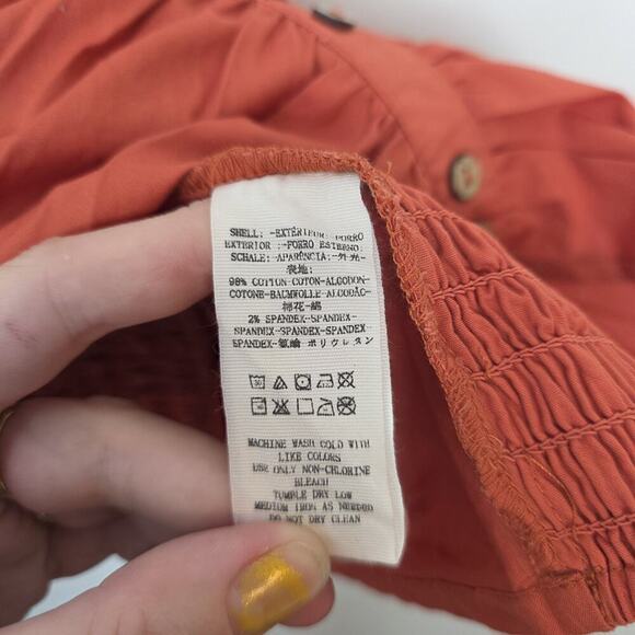 Free People Orange Button Up Scrunch Hold On Halter Mini Dress Size Medium - Picture 7 of 8